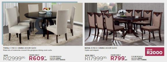 Morkels catalogue dining room suites